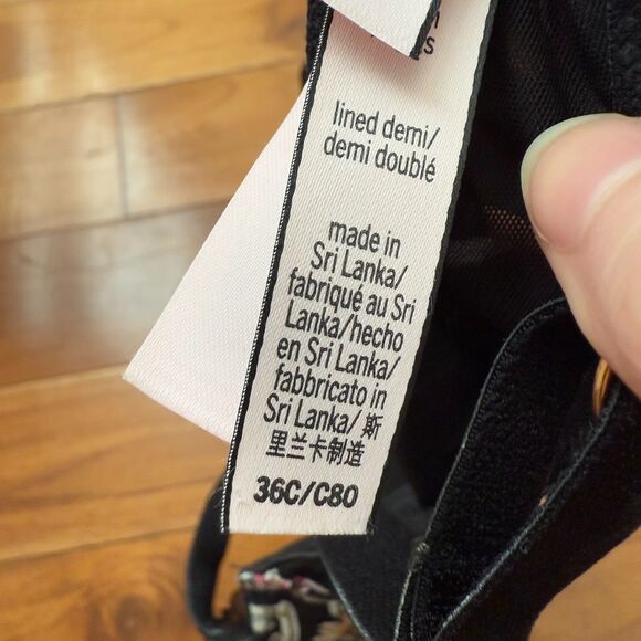 Women Victoria's Secret Dream Angel Push Up Lace Floral Bra in Black Size 36C - Picture 5 of 6